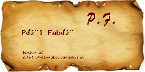 Pál Fabó névjegykártya